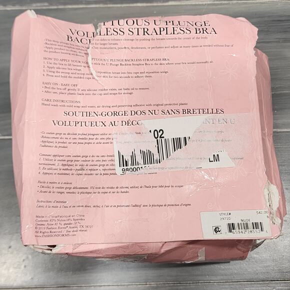 Fashion Forms Voluptuous U Plunge‎ Backless Strapless Bra in Beige Size B - Picture 9 of 14